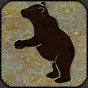 Stone mosaic silhouette bear cub 2.